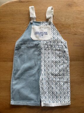 By Billie Blue & White Kids Overalls